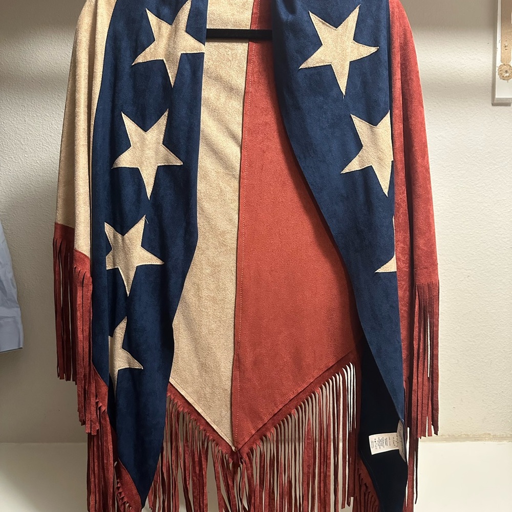 Fringe Shawl with Stars - festival